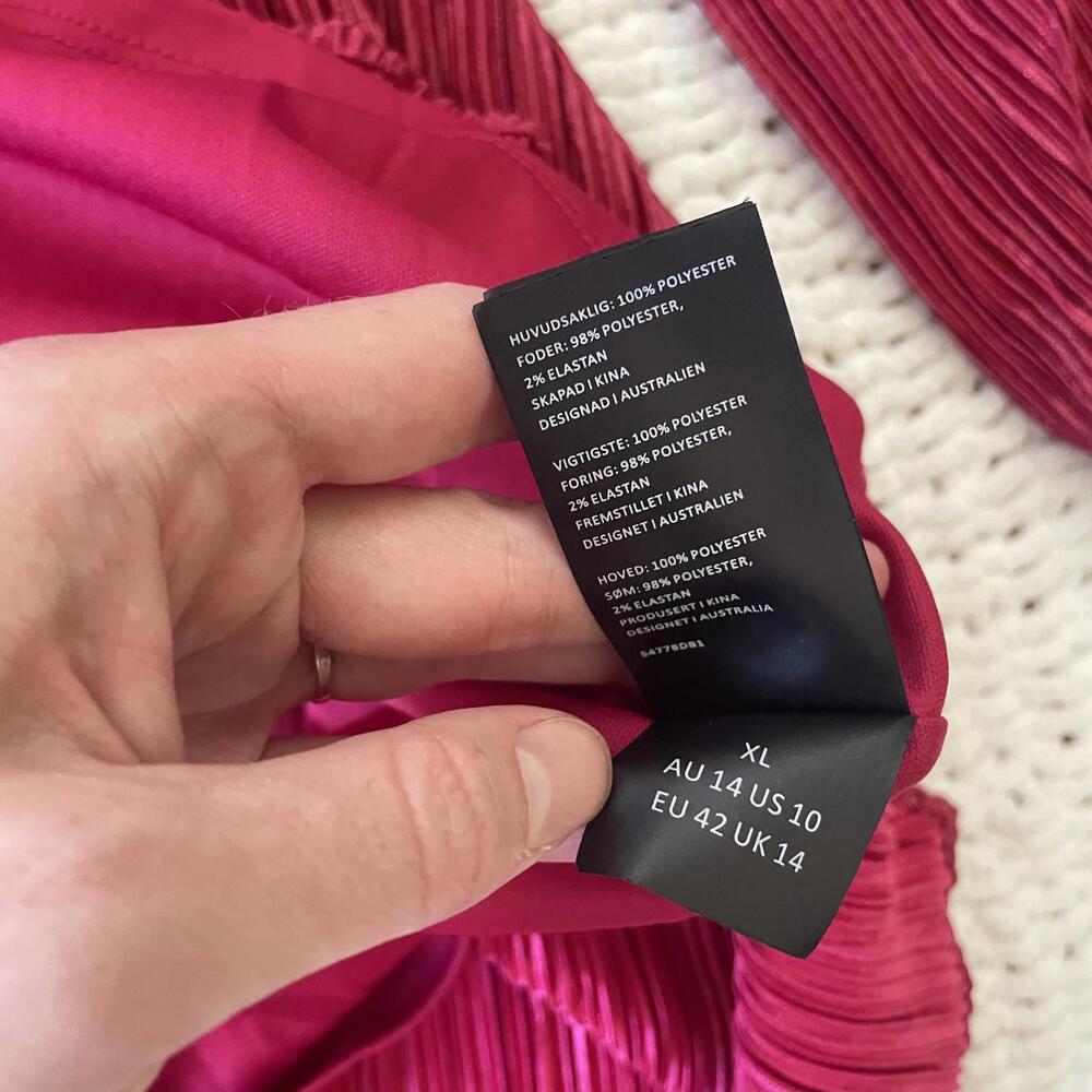 NWOT Bardot Women's Bellissa Pink Pleated Dress - Size XL - Picture 3 of 5